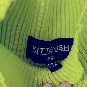 Kittenish tight knit ribbed sweater, lime green, never worn